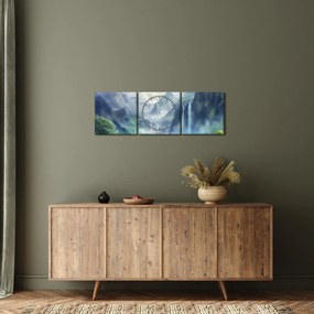 Kép - Vízesések völgye (órával) (90x30 cm)