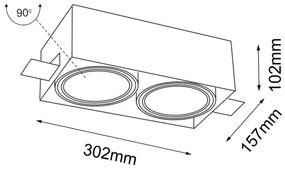 Shilo 7328 - Beépíthető lámpa KOMORO 2xGU10/15W/230V fehér