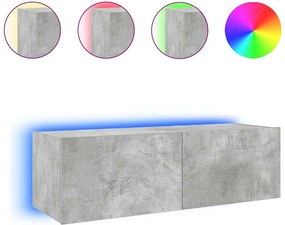 vidaXL betonszürke fali TV-szekrény LED-világítással 100 x 35 x 31 cm
