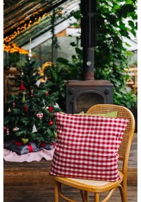 Len párnahuzat 50x50 cm Red Gingham – Linen Tales