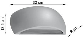 Palermo szürke kerámia falilámpa - Sollux