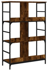 füstös tölgy színű szerelt fa könyvespolc 78,5 x 33 x 117,5 cm