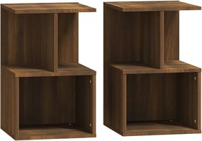 vidaXL 2 db barna tölgy színű szerelt fa éjjeliszekrény 35x35x55 cm