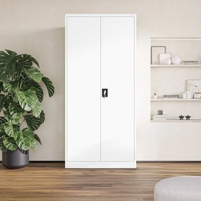 Fém iratszekrény JAN H, 900 x 1950 x 400 mm, fehér