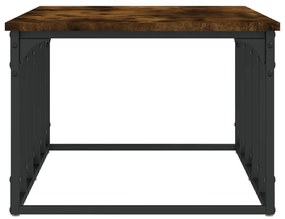 Füstös tölgy színű szerelt fa dohányzóasztal 100x50x35,5 cm