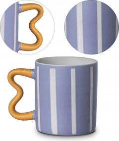 Nagy Bögre 450 ml kávé tea italok porcelán Lila Jazz Lines