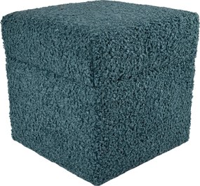 Négyzet alakú nyitható puff rolf teddy bouclé bárány tengeri szín