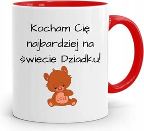 Piros Bögre Nagypapa Napjára Szeretlek! fényképes nyomattal