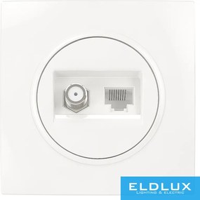 ELDELIN SAT (13db) + RJ45 Cat.5e UTP aljzat Fehér