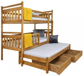 Wilsondo PETRA 5 emeletes ágy pótággyal - tölgy Méret: 200x90