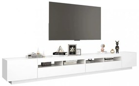 fehér TV-szekrény LED-lámpákkal 300 x 35 x 40 cm