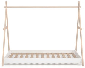 Fehér-natúr színű házikó alakú borovi fenyő gyerekágy 90x200 cm Trufa – Marckeric