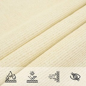 krémszínű HDPE napvitorla 160 g/m² 4,5 x 4,5 x 4,5 m