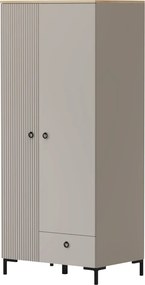 Szekrény, szürkésbarna Taupe/silverjack tölgy, DOMCA 2D1S