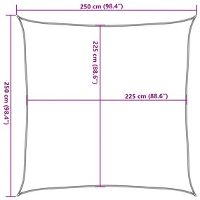 sötétzöld HDPE napvitorla 160 g/m² 2,5 x 2,5 m