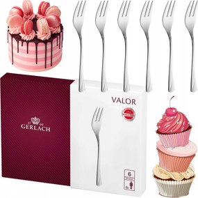 Valor Gerlach Szett 6 db-os Villa Torta Szett Evőeszköz Fényes