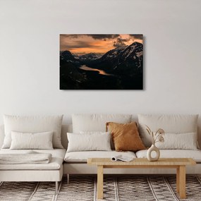 Egy tó képe a hegyek között (90x60 cm)