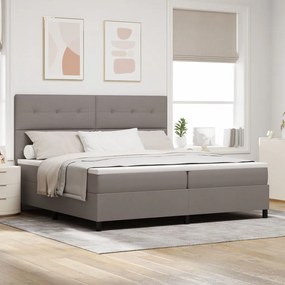 Box Spring Ágy Mattal Taupe 200x200 cm Szövet