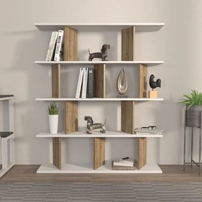 könyvespolc Grace - White, Walnut