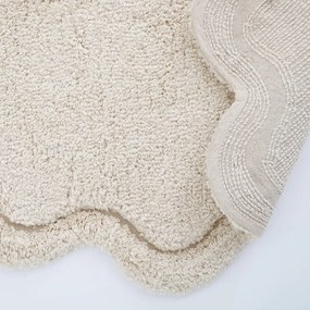 Krémszínű mosható kézi szövésű pamut kerek szőnyeg ø 110 cm Sweet April Ecru – Nattiot