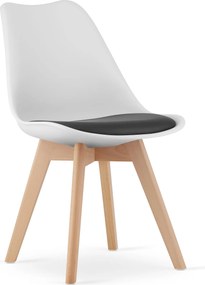 AKCIÓ Fehér-fekete BALI MARK szék bükkfa lábakkal II. osztály