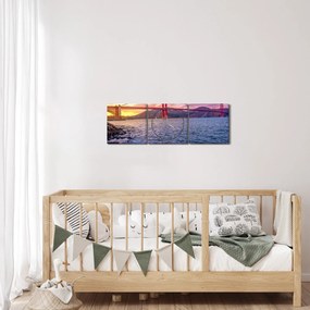 Kép a hídról napnyugtakor (órával) (90x30 cm)