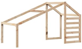 tömör fenyőfa magasított ágy tetővel 90 x 200 cm