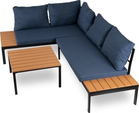 Kerti bútor szett sötétkék / fekete színkombinációban – NORMAN