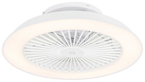 Okos mennyezeti ventilátor fehér LED-del és távirányítóval - Deniz