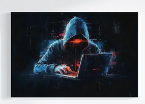 Canvas Vászonkép Portré Cyber Hacker Laptop It Kódoló Program 60x40