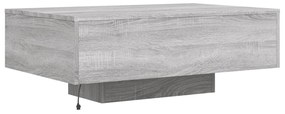 szürke sonoma színű dohányzóasztal LED-lámpákkal 85x55x31 cm