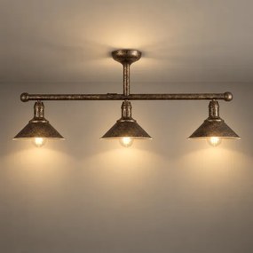 BRILAGI - Rúdra szerelt csillár FORGE 3xE27/60W/230V patinás/rézszínű