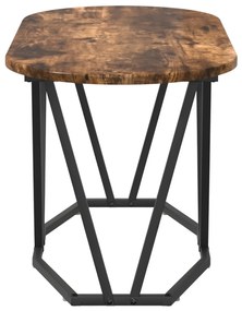 Kávézóasztal Füstölt Tölgy 80x40x40,5 cm Iparilag Kezelt Fa és Fém