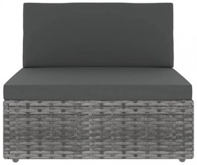 3 személyes szürke elemes polyrattan kanapé
