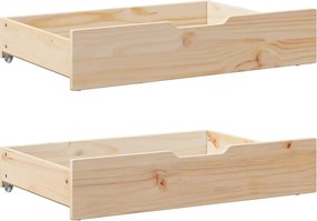 vidaXL 2 db tömör fenyőfa ágy alatti fiók kerekekkel 80 x 55 x 17 cm