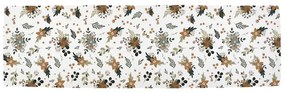 Pamut asztali futó karácsonyi mintával 40x140 cm Festive Flowers – Butter Kings