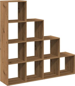 vidaXL 4 szintes kézműves fa elválasztó könyvespolc 131,5x29x131,5 cm
