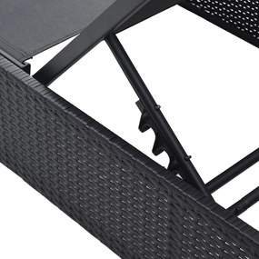 Napozóágy Fekete 60x200x27 cm Poli Rattan