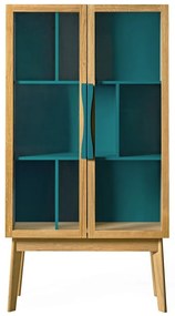 Avon türkizkék könyvszekrény/tálalószekrény - Woodman