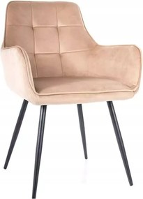 Kárpitozott velúr szék bézs steppelt loft konyha nappali Lemon