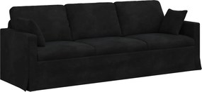 vidaXL Kanapé Fekete 228 x 78 x 80 cm Bársony