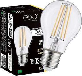 Edo Dekoratív Led izzó E27 7,3W 3000K Meleg Clear Filament 1533lm A60