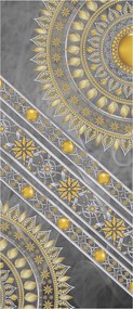 Matrica Fotótapéta Arany mandalák szürke elegancia dekoráció 91x211