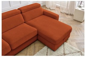 Téglavörös kinyitható sarokkanapé (variálható) Monaco – Bobochic Paris