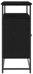 Fekete tölgy oldalszekrény 100x35x80 cm Műszaki fa és Acél