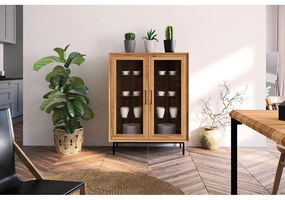 Natúr színű tölgyfa tálalószekrény 97x125 cm Abies – The Beds