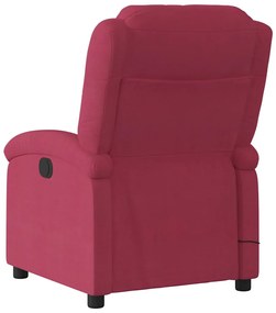 bordó bársony dönthető masszázsfotel