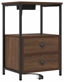 vidaXL Éjjeliszekrény 2 pcs Barna Tölgy 40 x 31 x 60 cm Faanyag