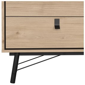 Natúr színű alacsony komód tölgyfa dekorral 153x95 cm Ry – Tvilum