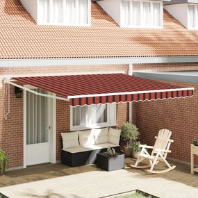 Kézi Behúzható Napellenző LED-del Narancs és Barna 350x250 cm
